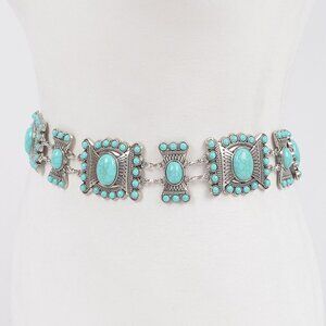 Turquoise Multi Metal Chain Belt